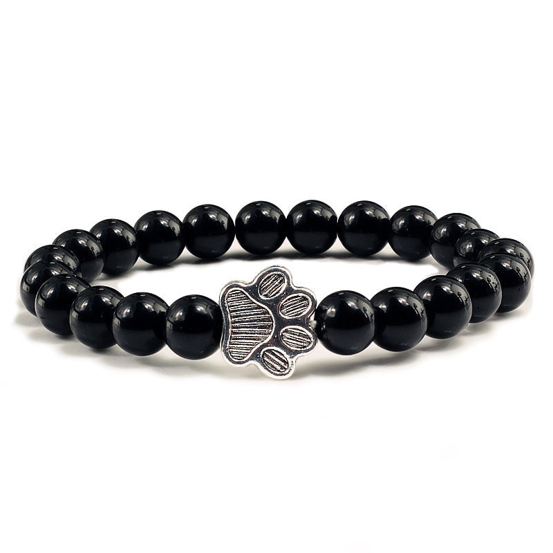 Buddha Stones Bracelet en pierre « Sauvez un chien » - Perles noires brillantes - image 10