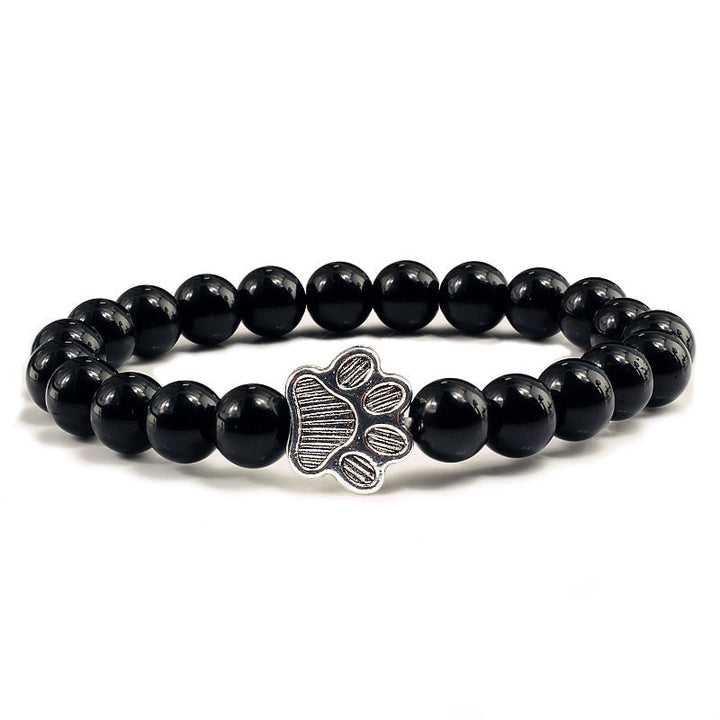 Buddha Stones Bracelet en pierre « Sauvez un chien » - Perles noires brillantes - image 10