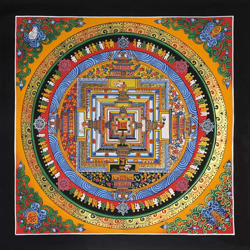 Peinture Thangka tibétaine en Buddha Stones , bénédiction, décoration faite à la main - Tissu non tissé (toile Thangka couleur aléatoire) - image 0