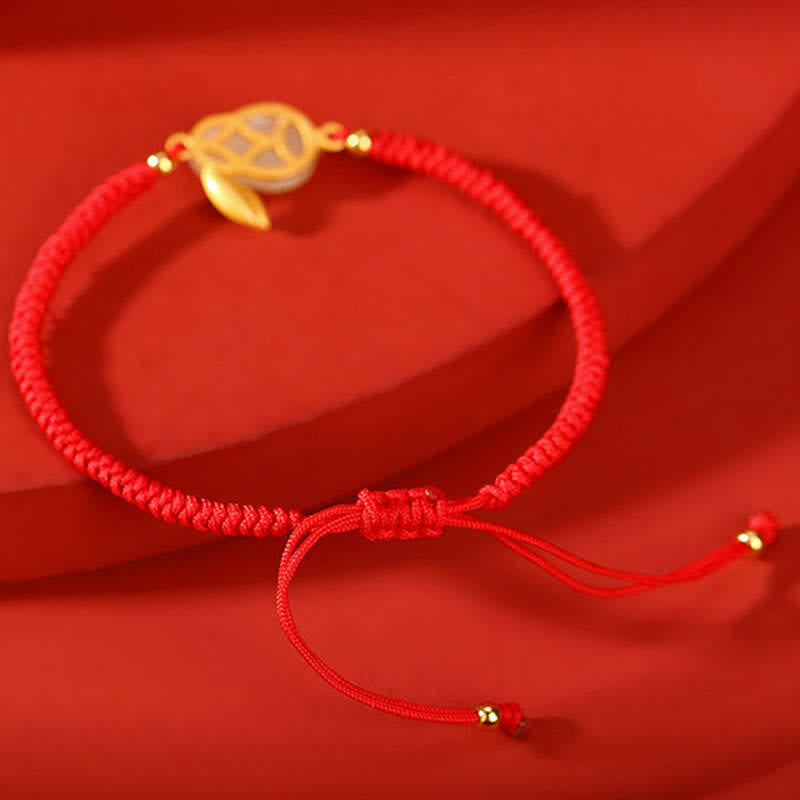 Bracelet de protection en fil rouge en jade blanc Hetian de l'année du lapin en argent sterling 925 Buddha Stones
