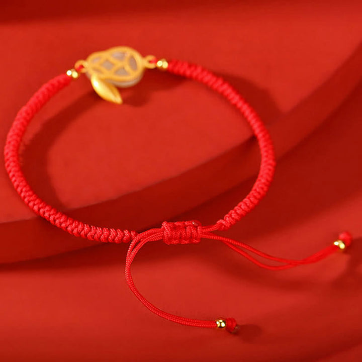 Bracelet de protection en fil rouge en jade blanc Hetian de l'année du lapin en argent sterling 925 Buddha Stones