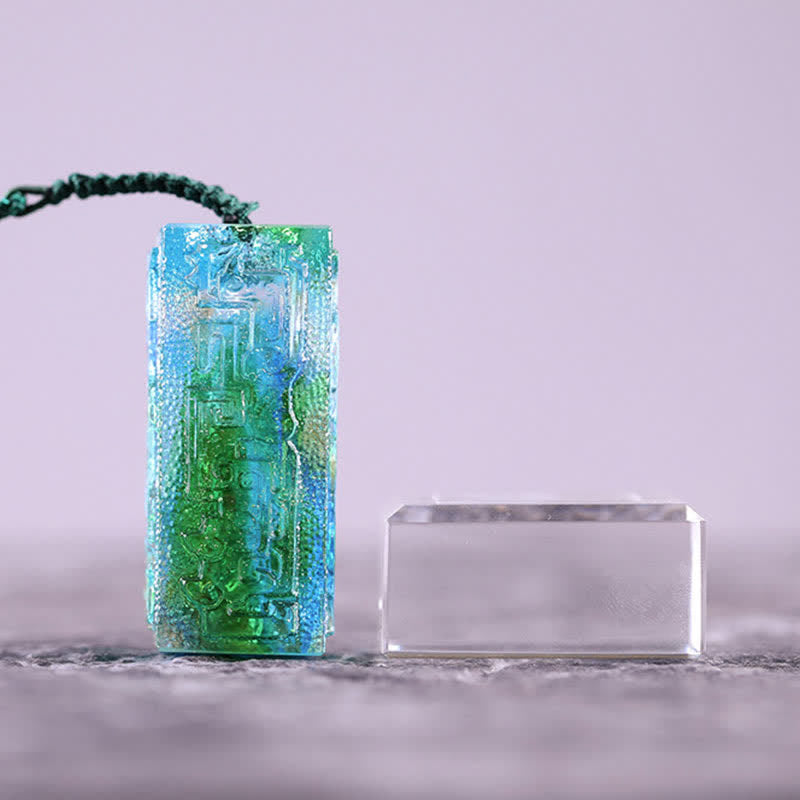 Pièce d'art en cristal Liuli faite à la main Feng Shui Décoration de bureau à domicile