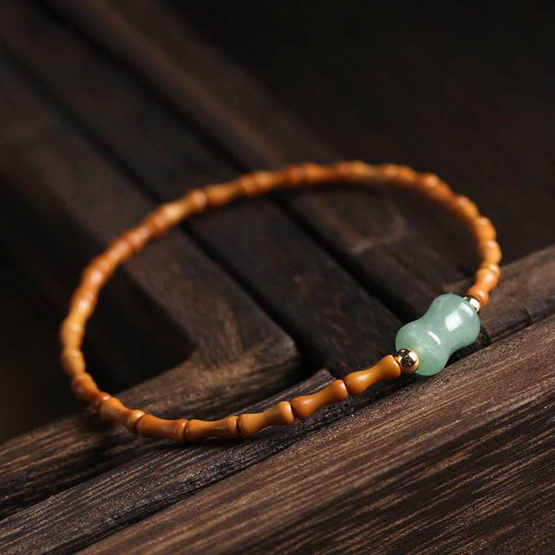 Bracelet porte-bonheur en aventurine verte naturelle avec noyau d'olive et pierres de Buddha Stones