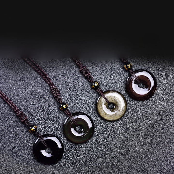 Collier de protection en obsidienne tibétaine Buddha Stones