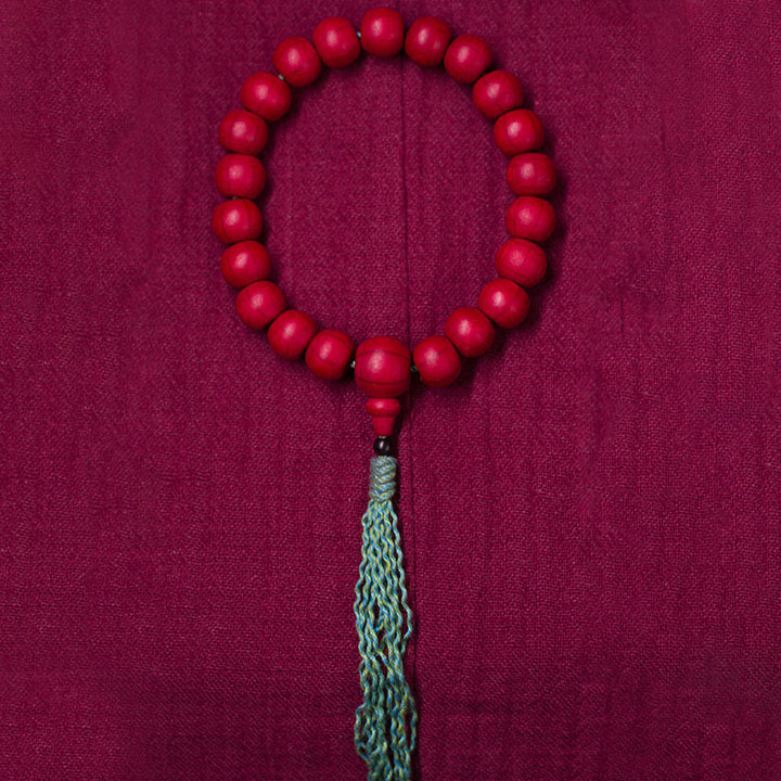 Bracelet Mala en bois d'Abelia Biflora de Buddha Stones pour éloigner les mauvais esprits