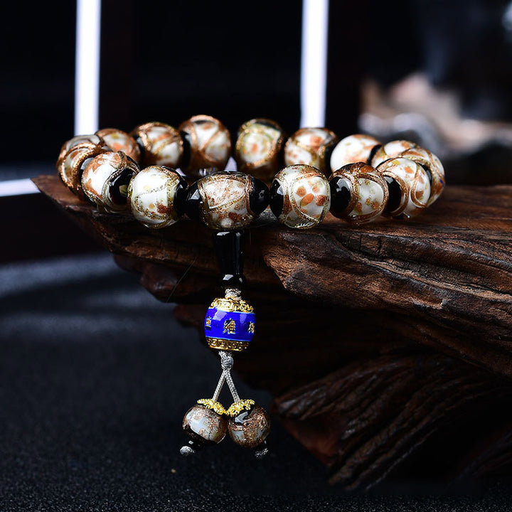 Bracelet de guérison tibétain en agate veine de dragon