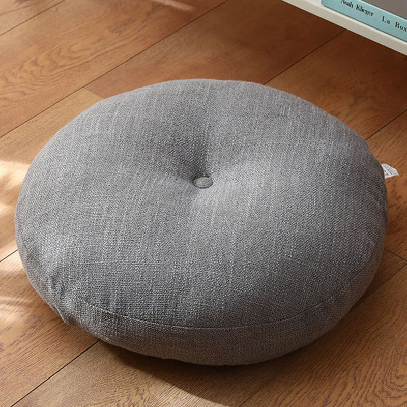 Coussin de siège de méditation en lin à motif simple Buddha Stones et lotus, décoration de salon pour la maison - Détachable - 40cm*10cm - DimGray - image 0
