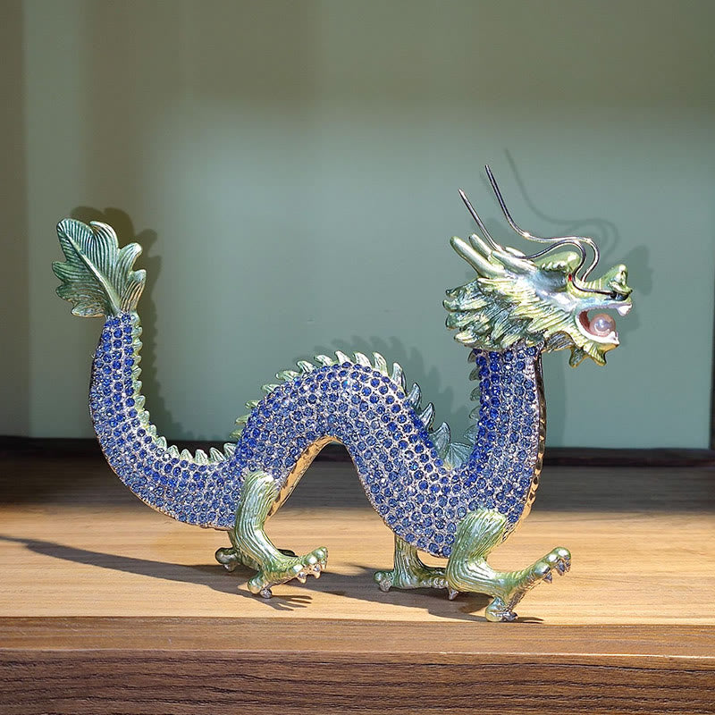 Buddha Stones Feng Shui faites à la main Dragon Chance Succès Décoration de la maison - Bleu Vert - image 16