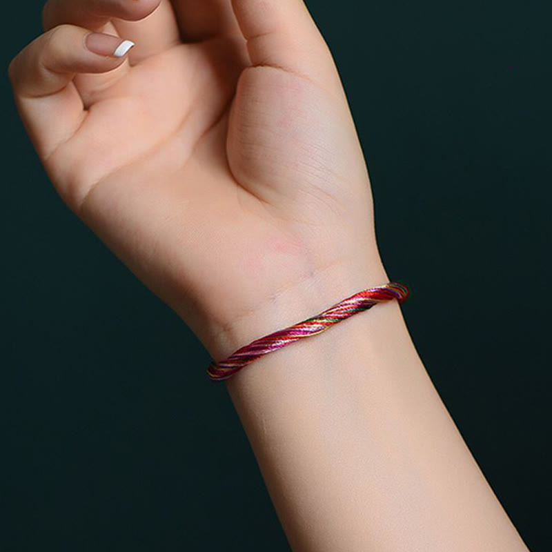 Bracelet tibétain fait main en Buddha Stones avec cinq fils colorés pour protection du festival des bateaux-dragons, pour adultes et enfants