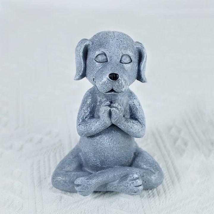 Décoration Zen Chien Chat Grenouille Méditant - Chien de méditation 9CMX8CMX12CM (180g) - image 0