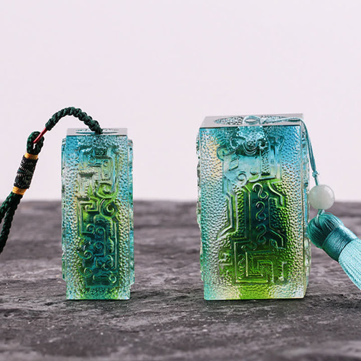 Pièce d'art en cristal Liuli faite à la main Feng Shui Décoration de bureau à domicile - image 1