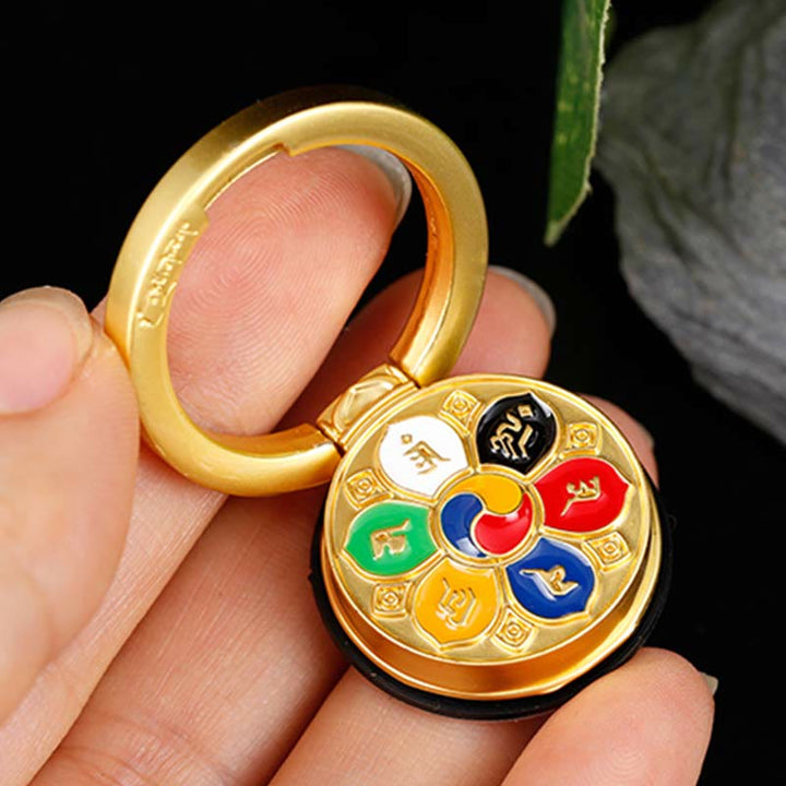 Support de téléphone tibétain Om Mani Padme Hum Peace Ring Support de téléphone universel Décorations