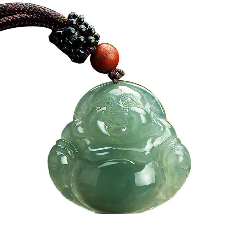 Collier pendentif en jade Bouddha rieur - image 8