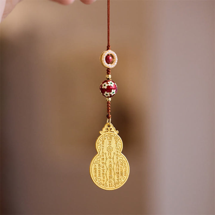 Buddha Stones Wu Lou Gourd Fu Caractère Tai Sui Amulette Fortune Téléphone Suspendu Décoration Porte-clés