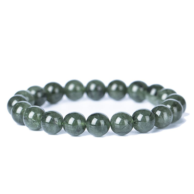 Bracelet de bénédiction et de richesse en cristal vert naturel Buddha Stones
