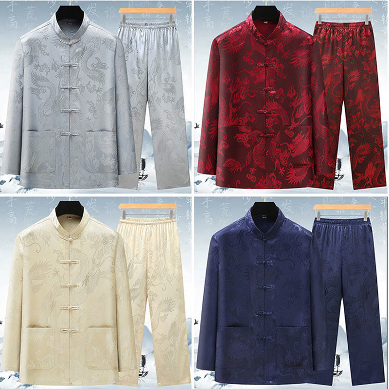 Costume Tang en Buddha Stones pour hommes, vêtements traditionnels chinois Hanfu, chemise de Kung Fu, uniforme, manteau à manches longues, hauts et pantalons, vêtements pour hommes - image 18