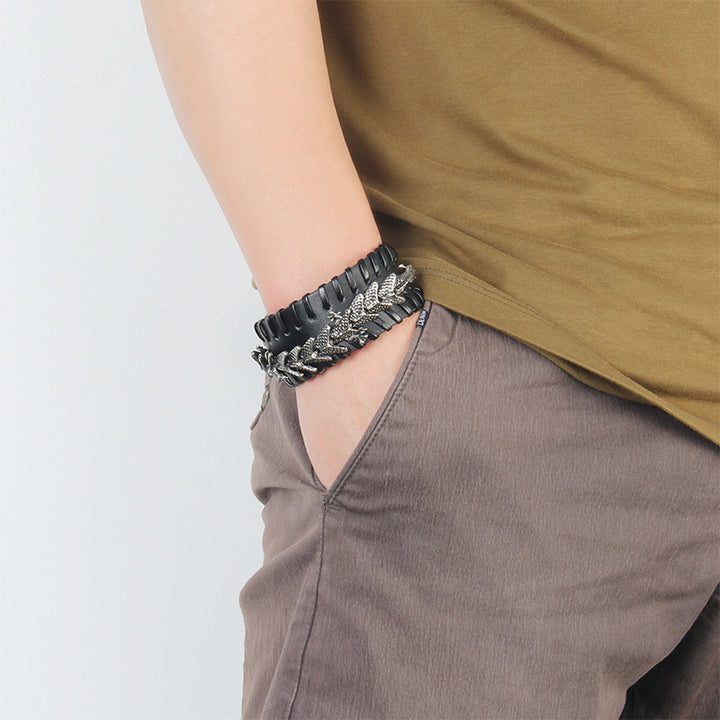 Bracelet de protection en cuir de dragon