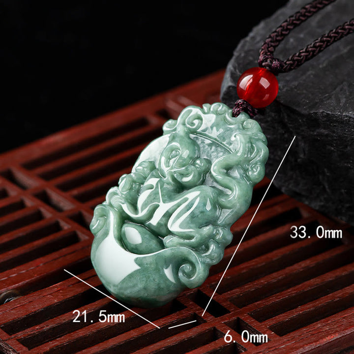 Buddha Stones pendentif de prospérité en jade naturel avec 12 signes du zodiaque chinois - image 14