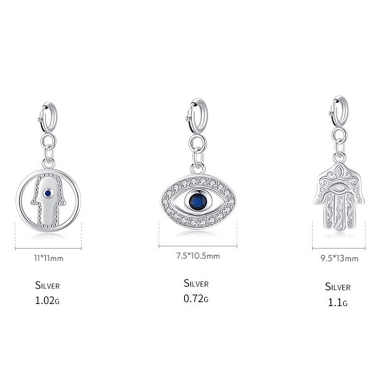 Collier pendentif en argent sterling 925 avec symbole Hamsa et mauvais œil pour la prospérité et la chance - image 11