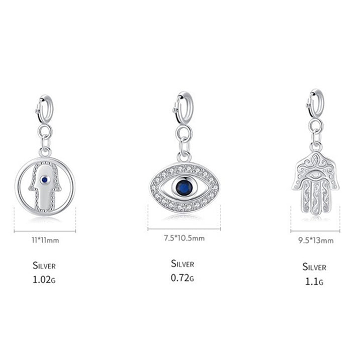 Collier pendentif en argent sterling 925 avec symbole Hamsa et mauvais œil pour la prospérité et la chance - image 11