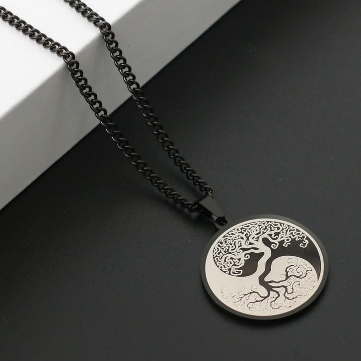 Collier pendentif en acier titane avec Buddha Stones et arbre de vie - image 4