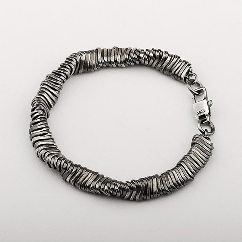 Bracelet chaîne de guérison de richesse au design torsadé vintage en argent sterling 925 Buddha Stones - image 5