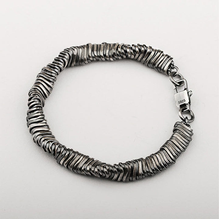 Bracelet chaîne de guérison de richesse au design torsadé vintage en argent sterling 925 Buddha Stones - image 5