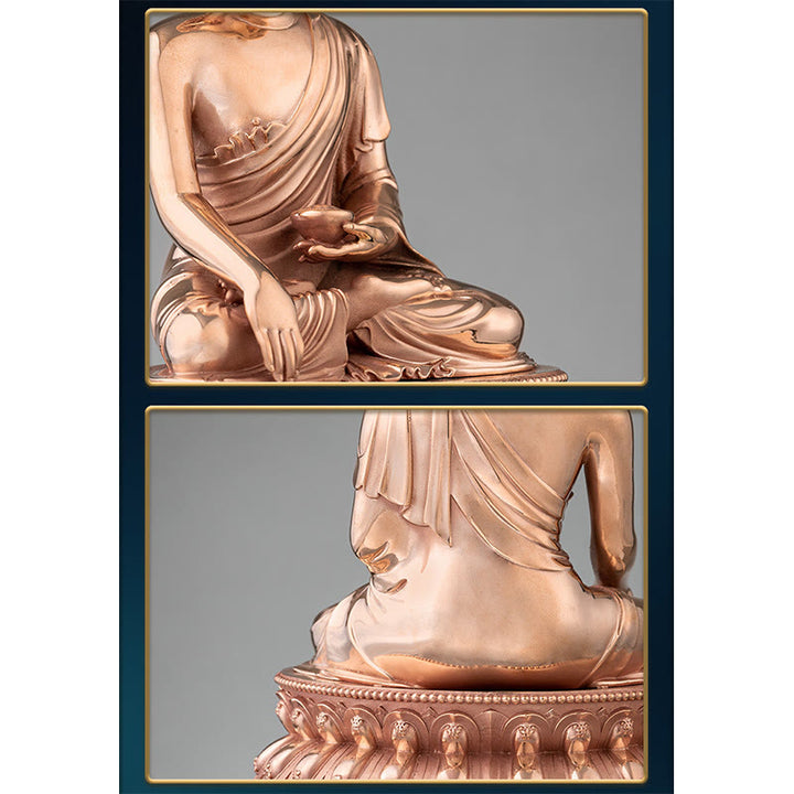 Statue de Bouddha de la sérénité de Gautama Shakyamuni en cuivre, décoration de la maison