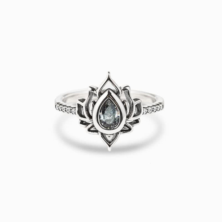 Bague de protection en argent sterling Buddha Stones et zircone
