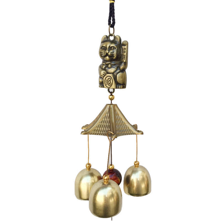 Cloche de carillon murale en cuivre pour chat porte-bonheur, décoration d'intérieur faite à la main - image 6