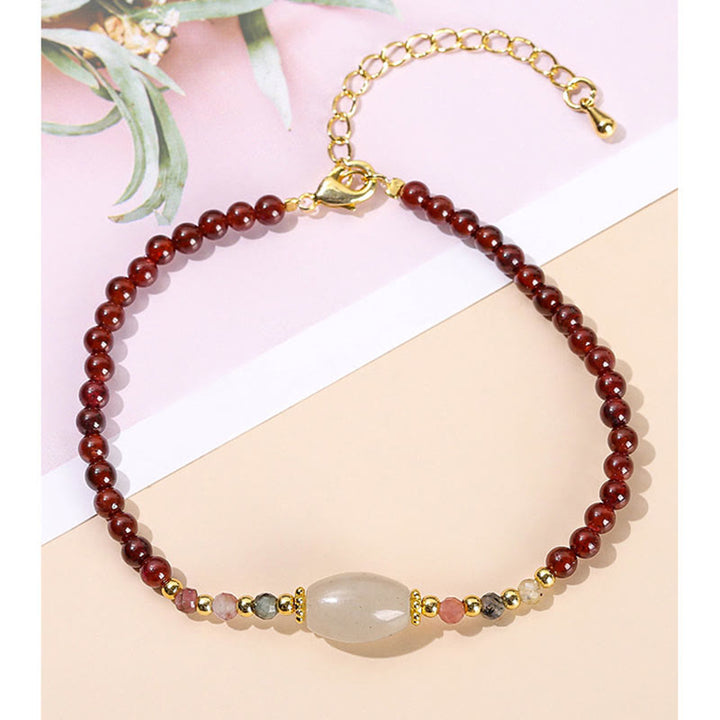Bracelet Passion en perles de jade, tourmaline et grenat de Buddha Stones