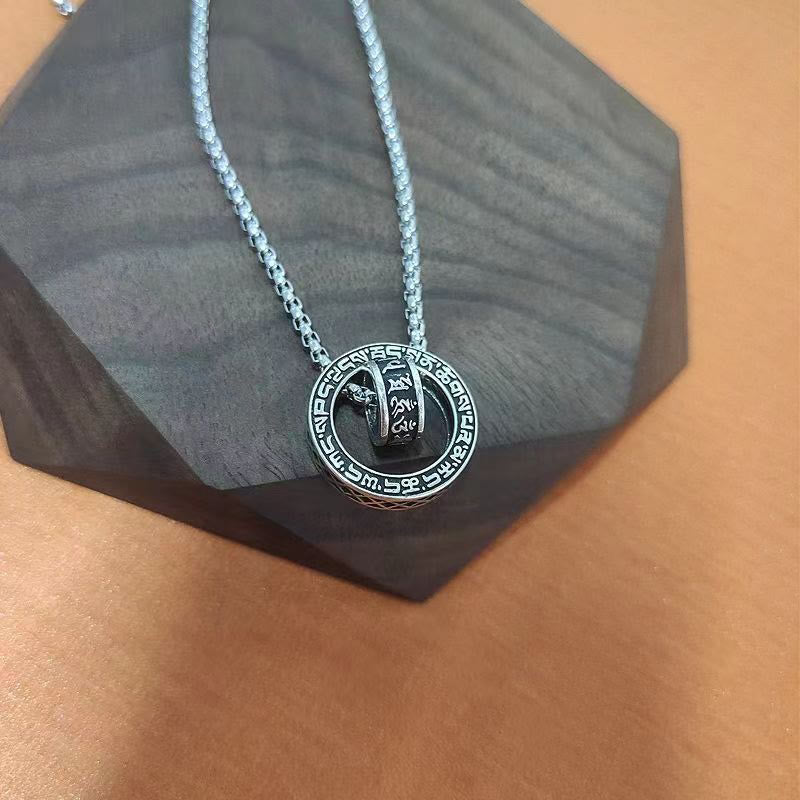Collier pendentif tibétain en Buddha Stones Om Mani Padme Hum sculpté en chaîne de paix et de pureté - image 7