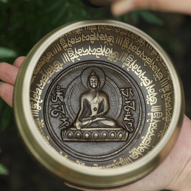 Bol chantant tibétain Buddha Stones fabriqué à la main pour la concentration et la méditation Ensemble de bols chantants paisibles et joyeux - image 2