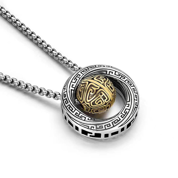 Collier pendentif porte-bonheur en cuivre avec perles Mobius et Buddha Stones