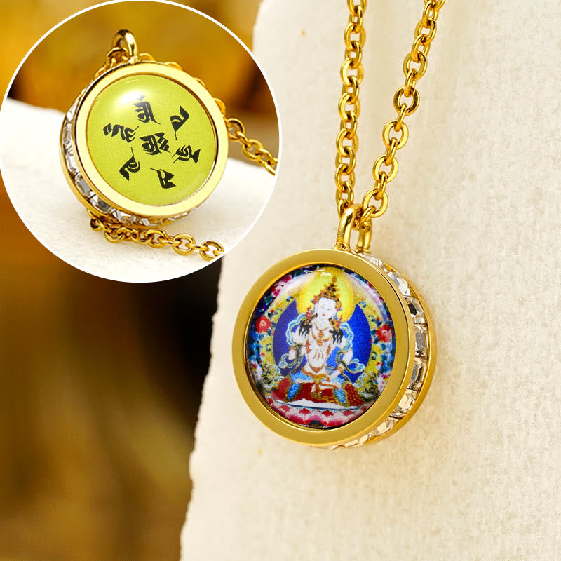Buddha Stones Sérénité Bouddha Tara Vert Dieu de la Richesse Pierres de Bouddha Tibétain Jaune - Avant Vajrasattva Bodhisattva Arrière Mantra - image 11