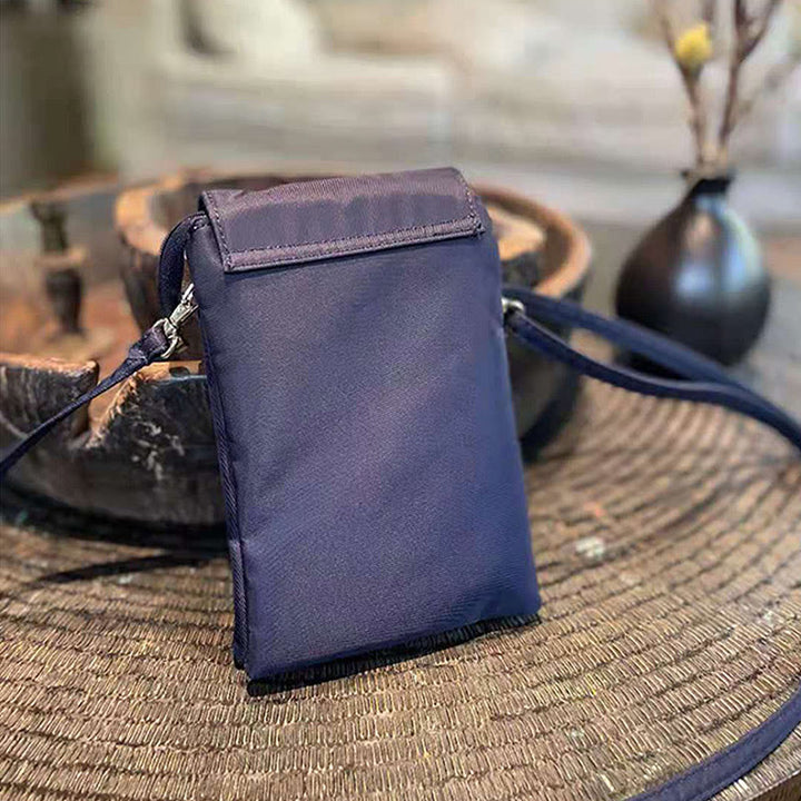 Sac à bandoulière en Buddha Stones imperméable brodé à la main avec fleurs de lotus