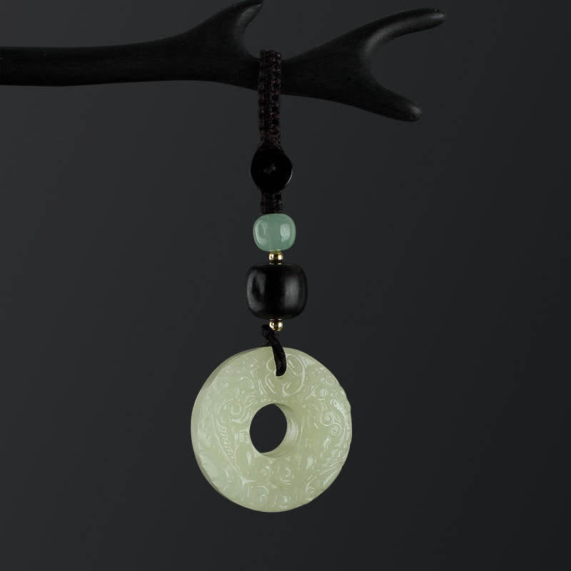 Porte-clés Buddha Stones PiXiu Jade Peace Buckle Abondance Richesse
