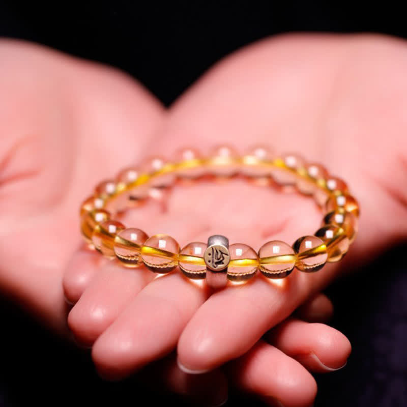 Bracelet de protection en argent sterling 925 avec pendentif en citrine et bouddha du zodiaque chinois