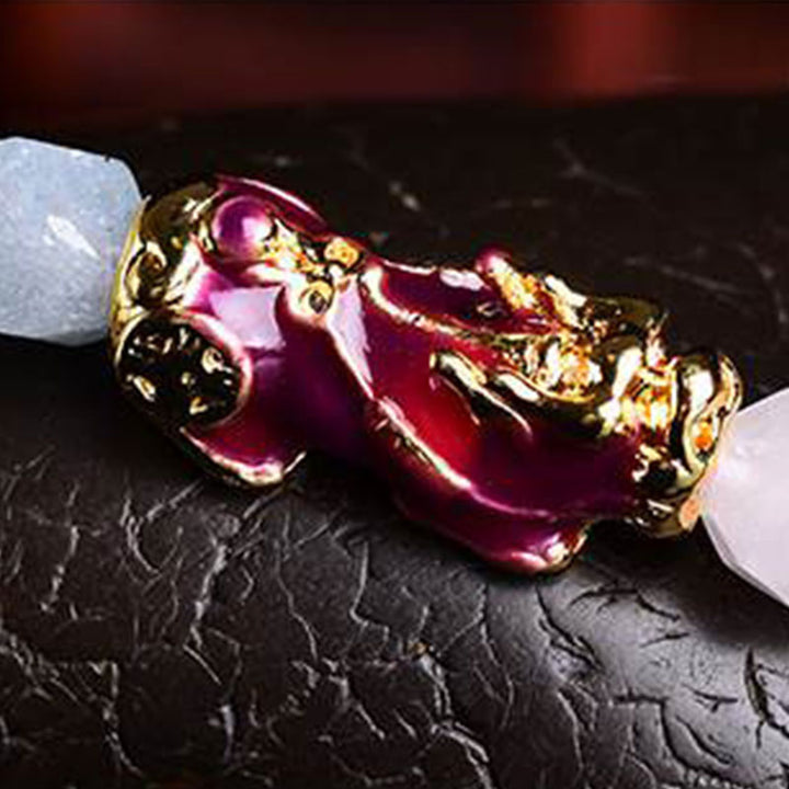 Bracelet porte-bonheur Pixiu en améthyste naturelle