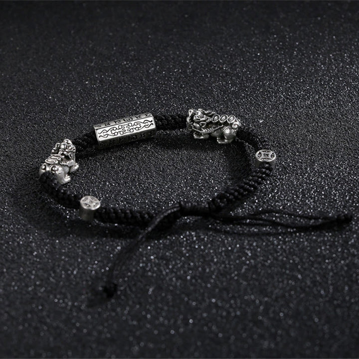 Bracelet en cuivre Feng Shui avec double PiXiu et Buddha Stones Om Mani Padme Hum - image 6