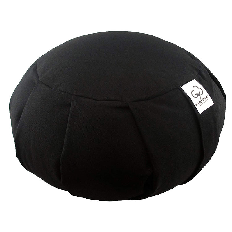 Buddha Stones Coussin de méditation en cosses de sarrasin et coton, décoration intérieure - 36 cm x 15 cm - Noir - image 1