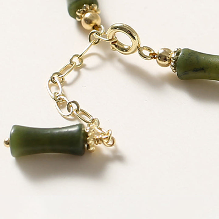 Bracelet chaîne porte-bonheur en bambou avec Buddha Stones