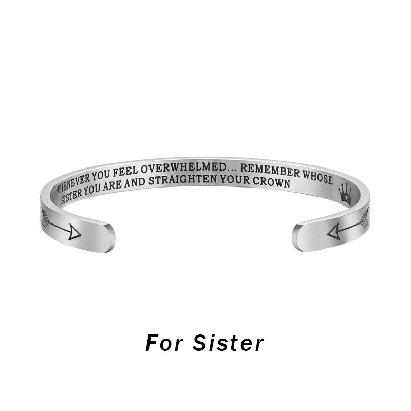 Bracelets inspirants en Buddha Stones Cadeau personnalisé pour elle Lui Mantra gravé Bracelet manchette Bijoux couronne