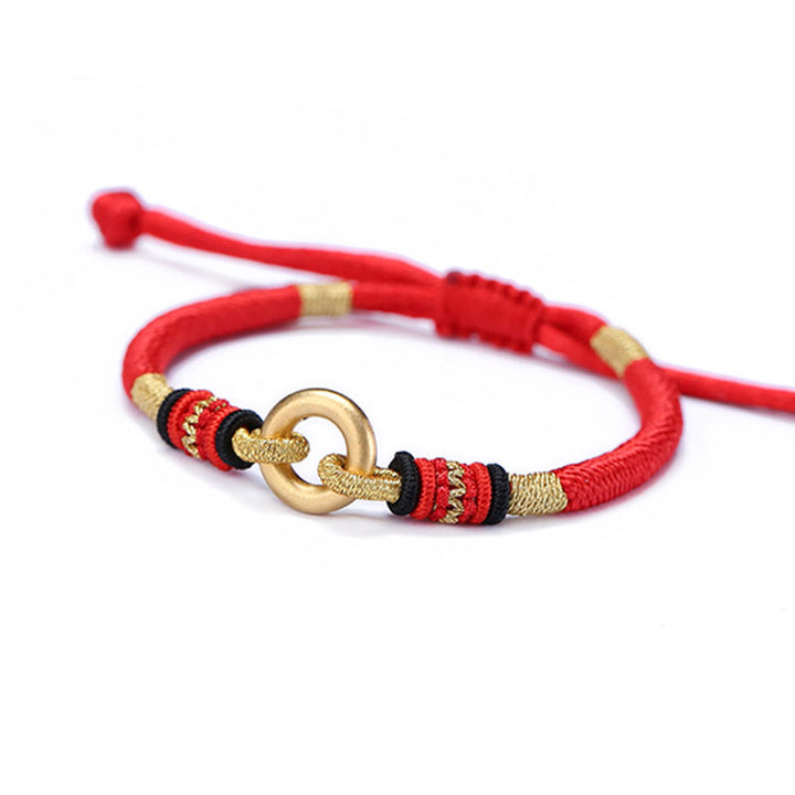Bracelet Feng Shui porte-bonheur en corde rouge pour couple avec Buddha Stones