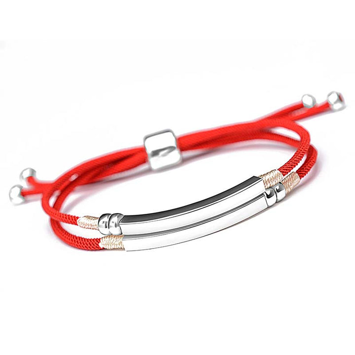Bracelet tressé en argent sterling 925 avec cordon rouge et Buddha Stones