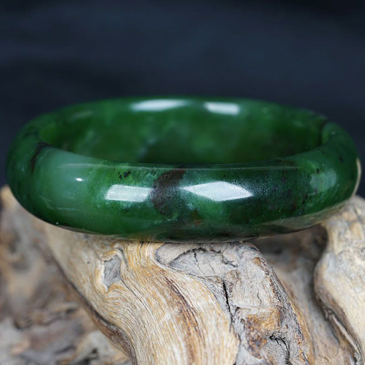 Bracelet de bonheur et de réussite en jade cyan naturel Hetian