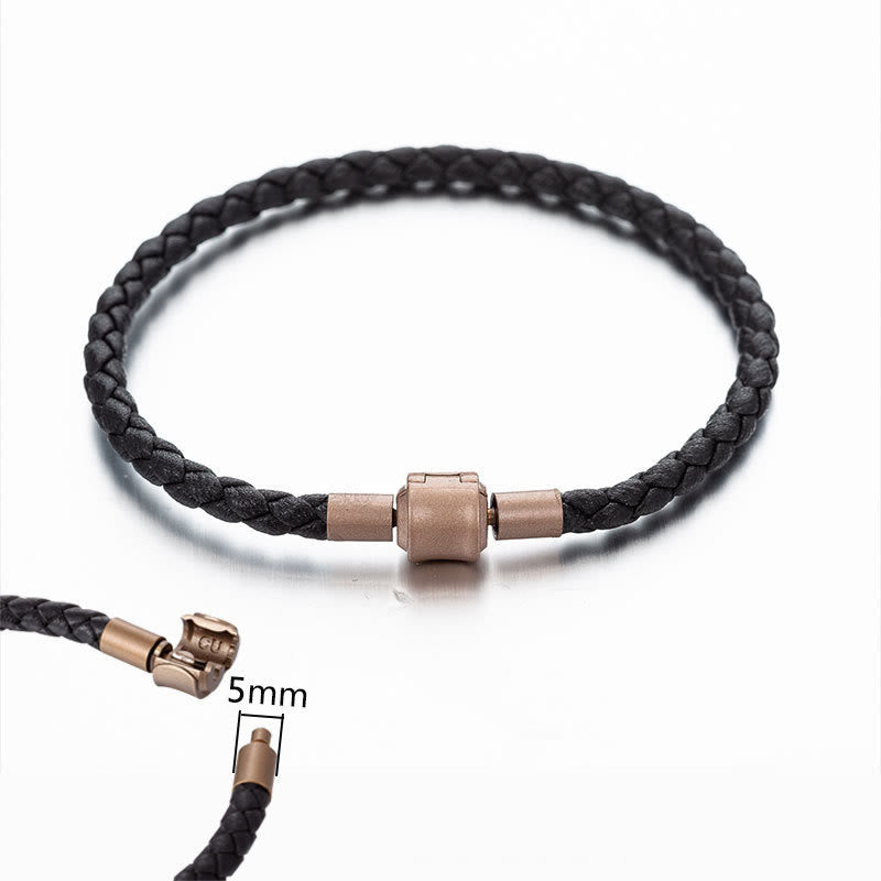 Bracelet tressé en cuir vintage Buddha Stones