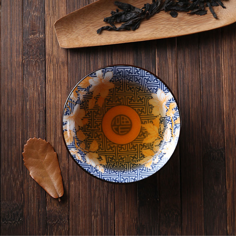Buddha Stones Fleurs Fu Caractère Montagnes Lotus Fleurs de cerisier Tasse à thé en céramique Tasse à thé Kung Fu