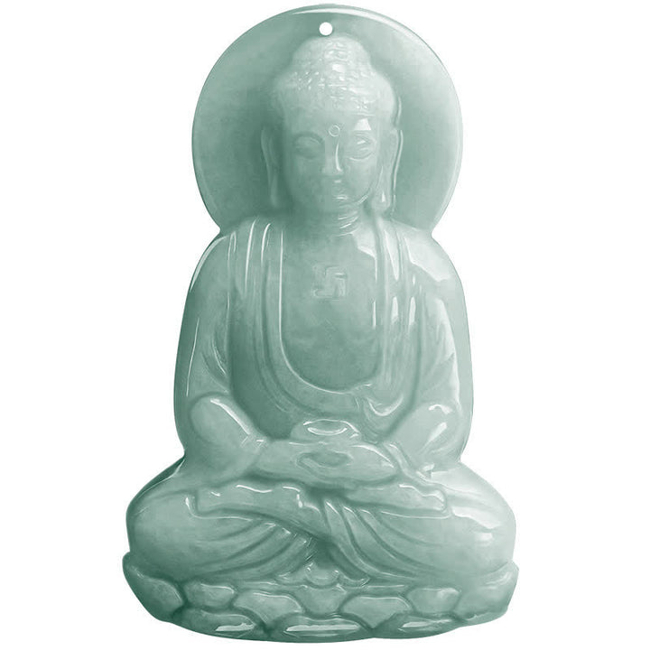 Collier en cordon de compassion avec amulette en jade Bouddha Amitabha et Buddha Stones