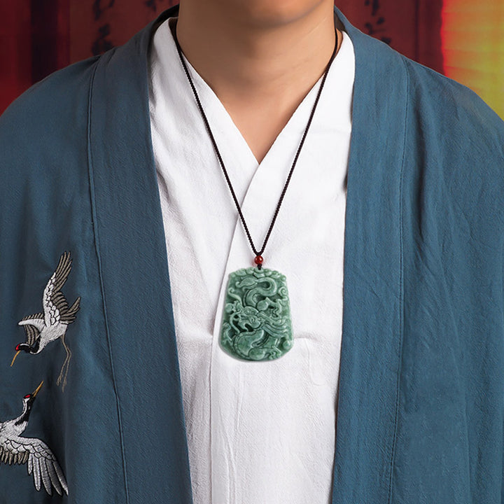 Buddha Stones en jade et dragon du zodiaque chinois